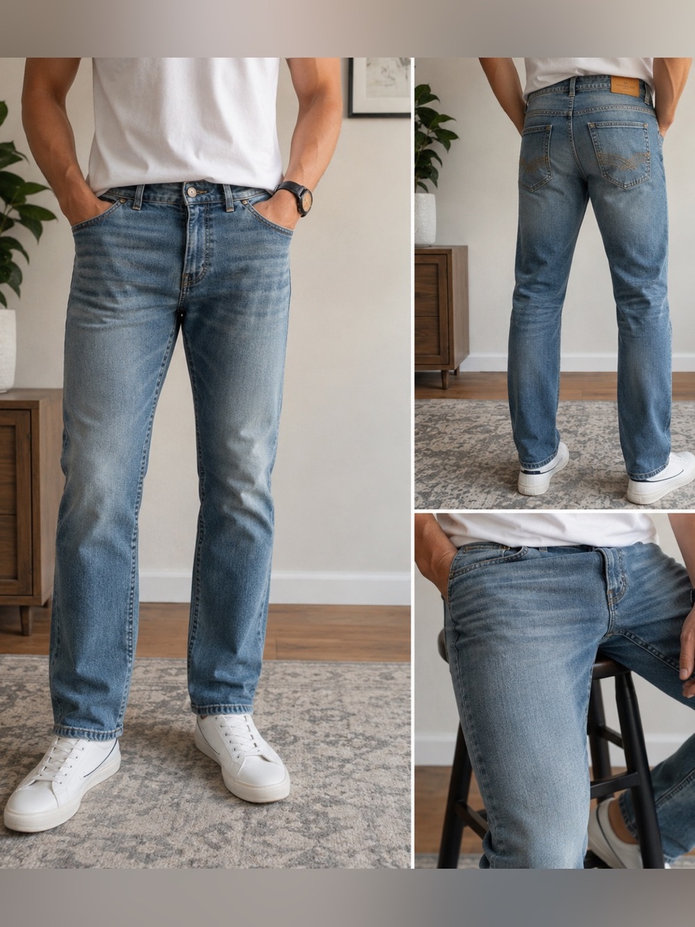 Tom Tailor Marvin Straight Jeans Men’s 32x32 Light Wash Stretch Denim